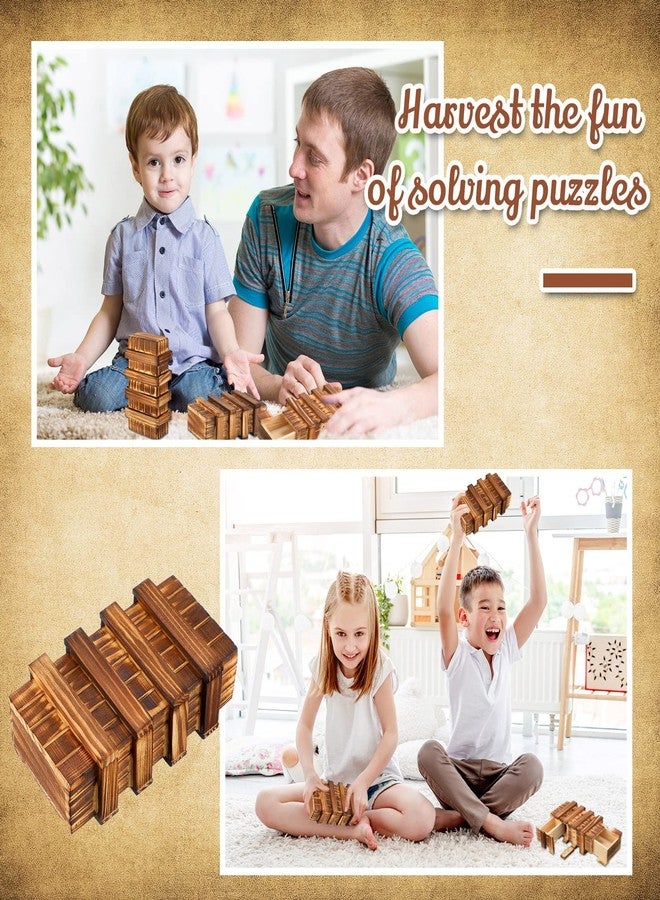 Yilloog 10 Pcs Secret Puzzle Box Brain Teaser Wooden Box with Compartments Secret Puzzle Drawer Money Box Magic Drawers Birthday Gift for Adults and Teens - Image 5